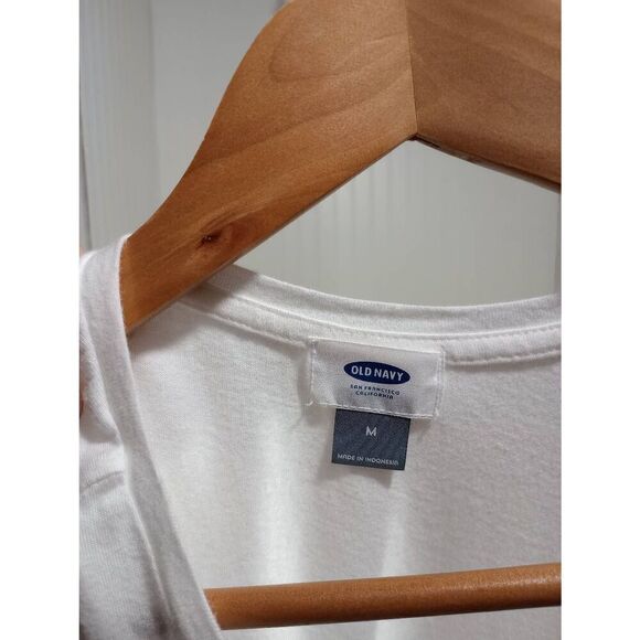 Old Navy white Fringy ,lace hem tank top size M - Picture 3 of 4